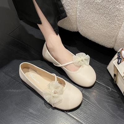 Pantofi de damă la modă 2024 Mary Janes femei pantofi rochii dulci papii fete papion vârf rotund pantofi cu fund moale pentru femei