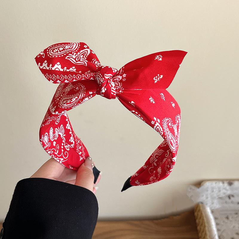 1/2pcs Elegant Fabric Wide Cashew Print Headband for Woman Retro Wear when going out Hair Band Fashion Girl s Face Washing Headb