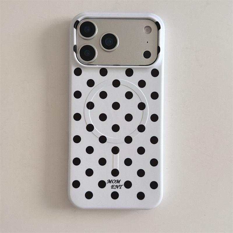 Polka Dot Heart Suction Cup Magnetic Bracket for iPhone 17/16 Pro Max/15 Pro Case iPhone 17 Pro Max