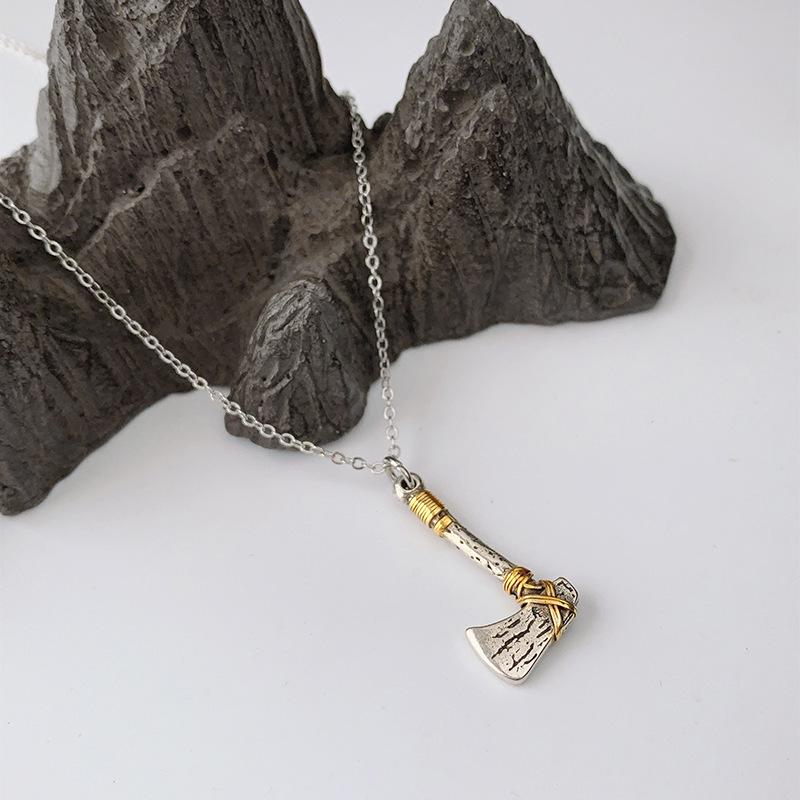 Silber & Gold Kleiner Axt Anhänger Halskette – Personalisierte Hip Hop Schlüsselbein Kette
