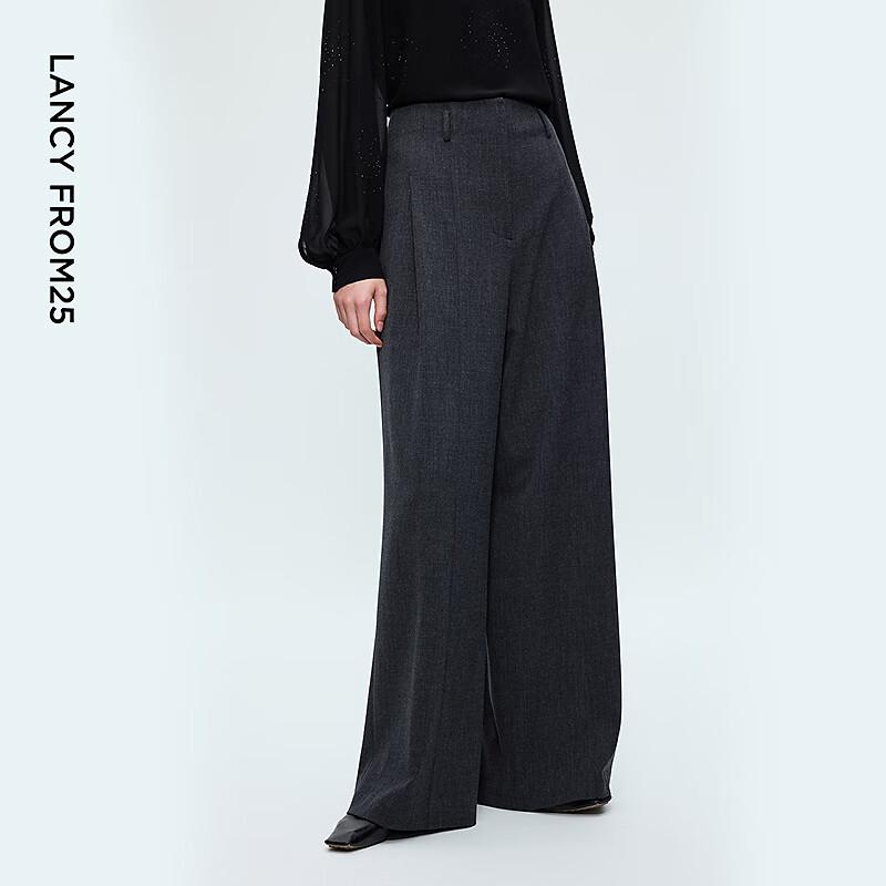 LANGZI Versatile Commuter High-Waist Wide-Leg Suit Pants
