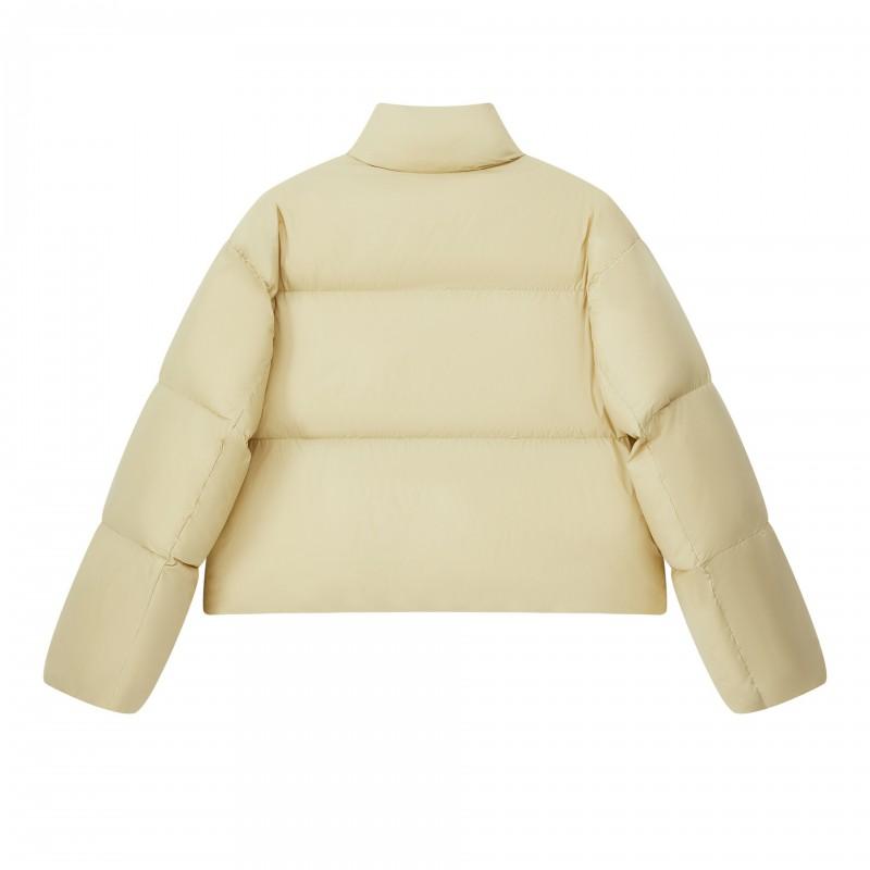 Womens Lightweight Short Down Jacket 90% White Duck Fill Loose Fit Stand Collar Warm Winter Coat