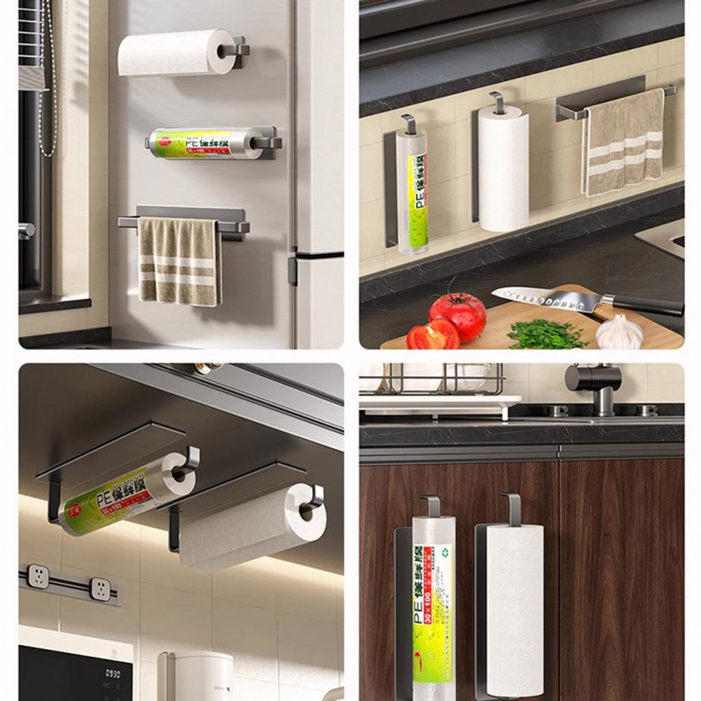 Magnetic Tissue Holder Kitchen Essential Tissue Rack Space-saving Magnetic Paper Towel Holder for Fridge No Drill for Cabinets