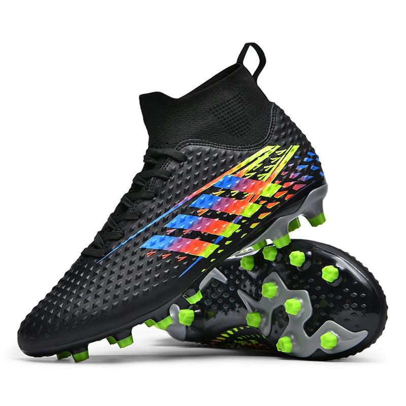 High-top football shoes artificial turf AG long nails tf broken nails shoes men and women children and adolescents students training shoes