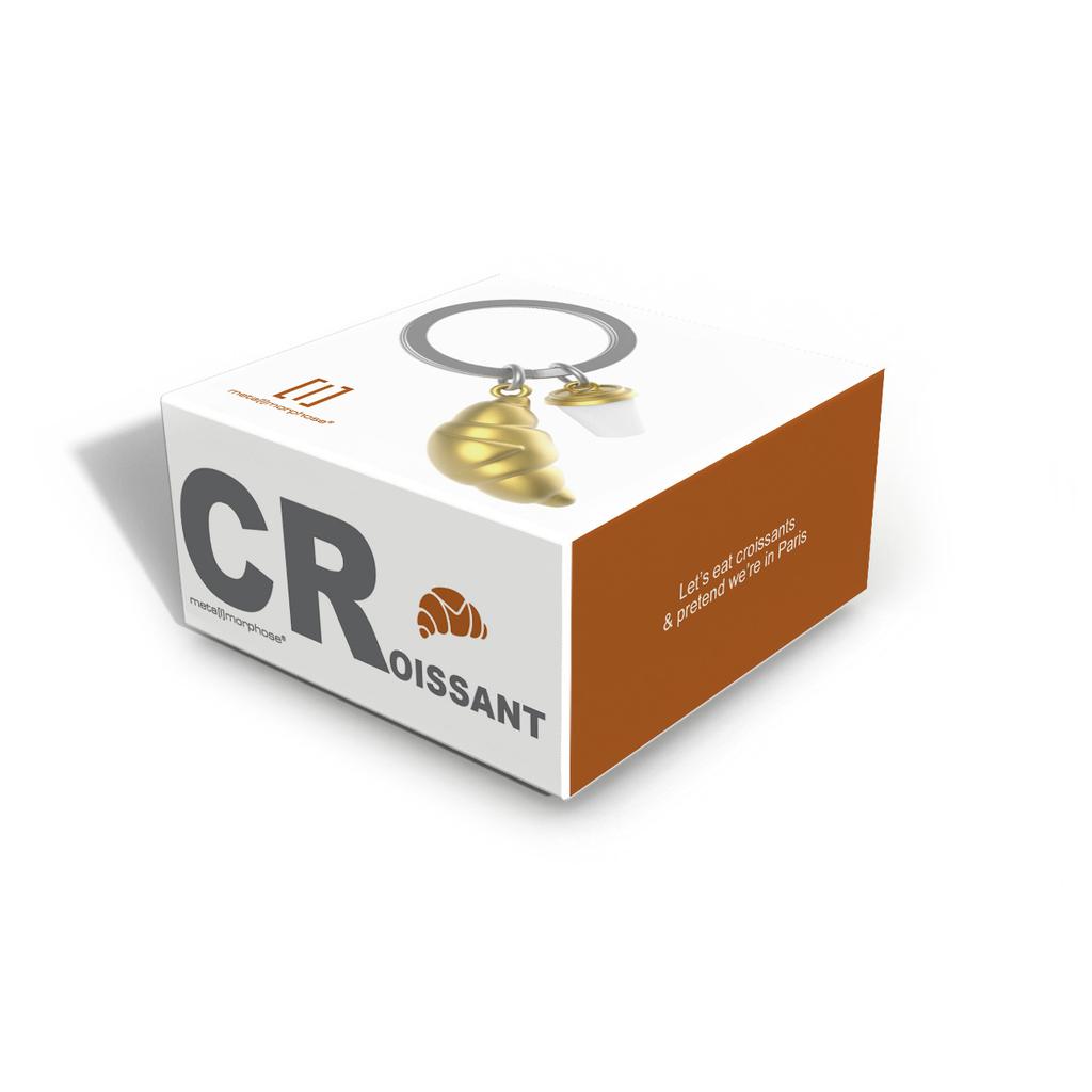CHOCLI METALMORPHOSE COLLECTION Belgian Metal Keyring - Croissant Coffee