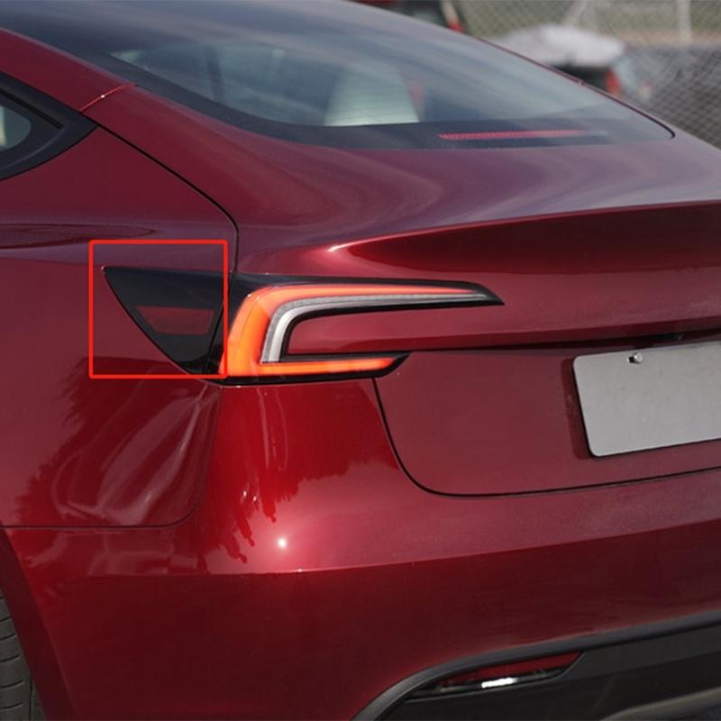 Car Rear Charging Port Cover For Tesla Model 3 Highland 2024 Quarter Panel Reflector Light Trim