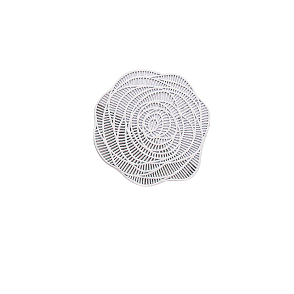 Heat Insulation Mat Single Rose Pattern Coaster 10cm Diameter Durable Non-slip Design for Table Protection and Heat Resistance