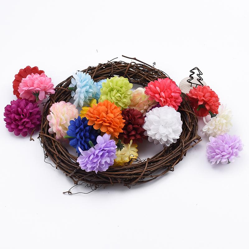 30Pcs Artificial Flower Pingpong Chrysanthemum for Wedding Wall Christmas Home Decoration Diy Gift Wreath Hot Sales High Quality