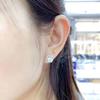 Platinum Plated Princess Cut Moissanite Earrings 50 Points 1 Carat Stud Earrings