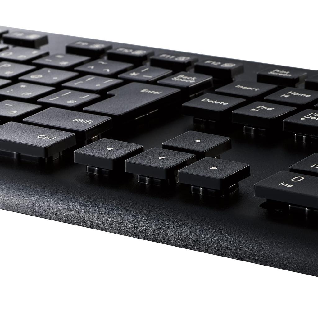 Elecom Washable Keyboard Wired Waterproof IPX5 Compatible Membrane Full Size with Numeric Keypad Antibacterial Black TK-WS01UMKBK