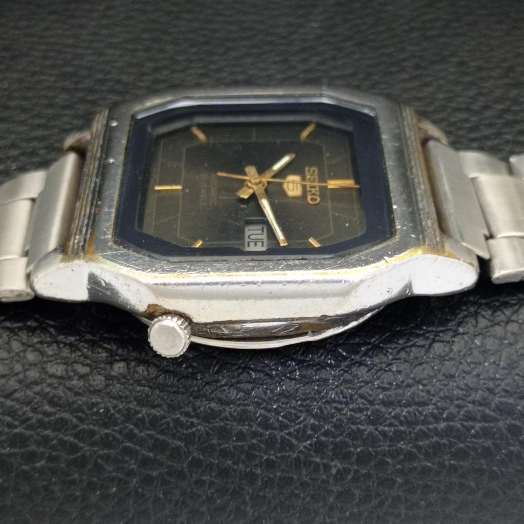 GENUINE VINTAGE SEIKO 5 AUTOMATIC 7019A JAPAN MENS ORIGINAL DIAL WATCH A702423-5