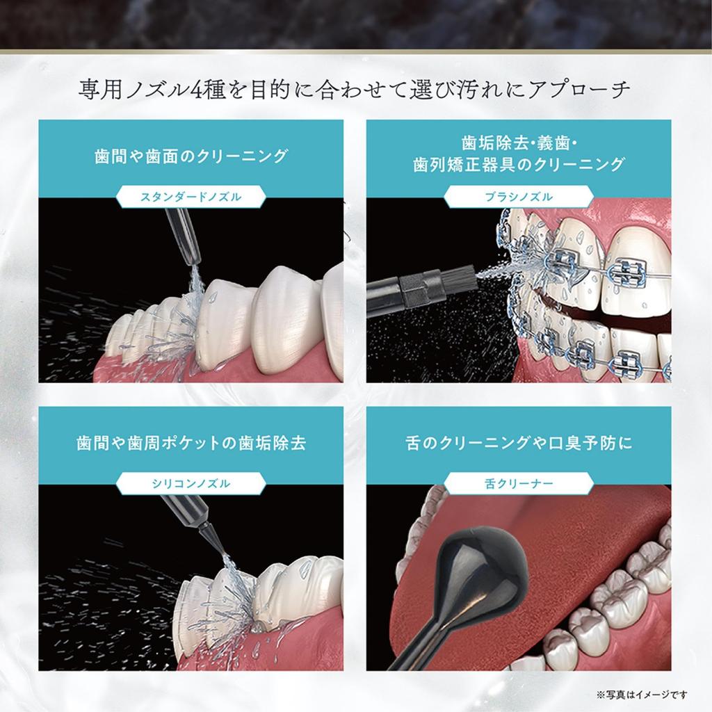 Estheir Oral Hydraulic Interdental Jet Dirt USB IPX7 3 Jet Water Muren Mouthwasher, Irrigator, Toothbrush, Washer, Removal, Portable, Rechargeable,