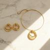 A Set of Accessories Necklace Earrings Trendy Gold Knot Pendant Necklace Simple Niche Versatile Collarbone Chain