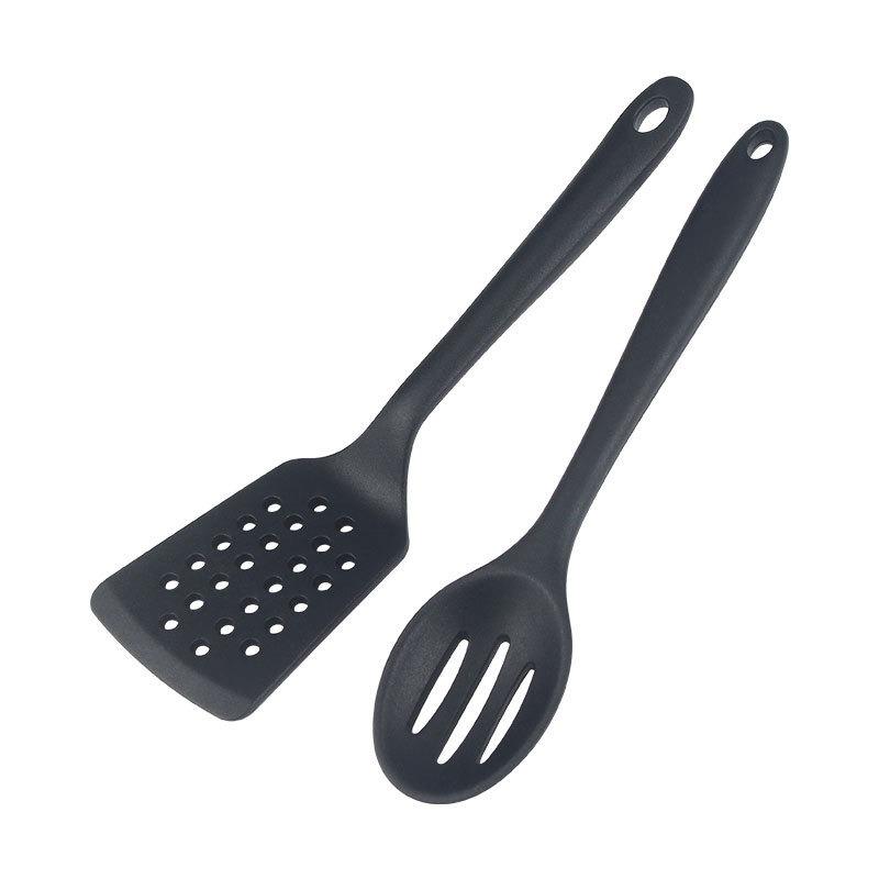 

2Pcs Best Seller Silicone Cooking Set - Non-Stick Kitchen Utensil Bundle with Spoon & Strainer S