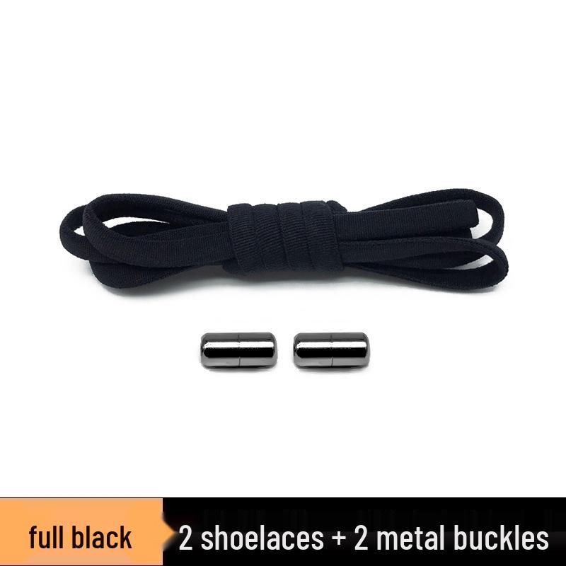 Semicircular No-Tie Elastic Shoelaces with Metal Capsule Buckle Shoe Accessories