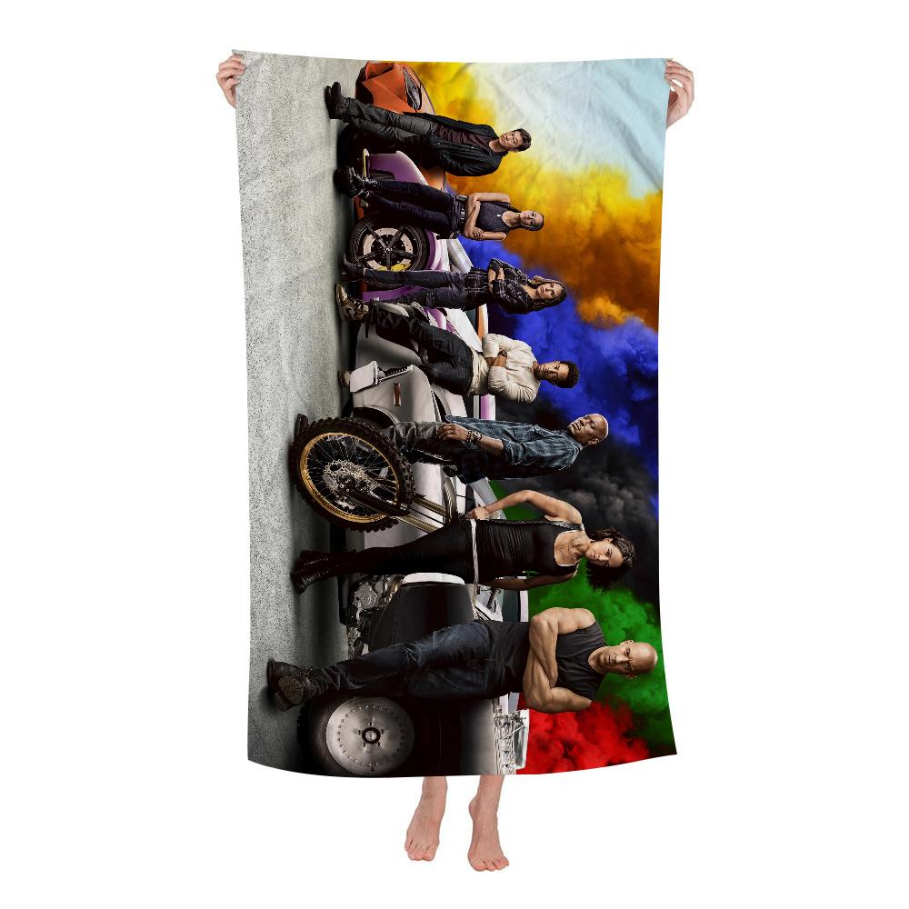 Fast Furio Bath Towel Microfiber Soft Water Absorbing Breathable For Girl Kids Decorative Cartoon Beach Towel