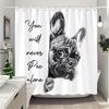 VIKAMA Fun Dog-Print Waterproof Shower Curtain Machine Washable Wet/Dry Separation Bathroom Divider Home Decor