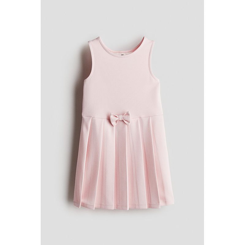 

HM Children s Clothing Girl Fall 2025 New Arrival Bows Jersey Dress 1286343 Light pink 130/64(6-8Y)