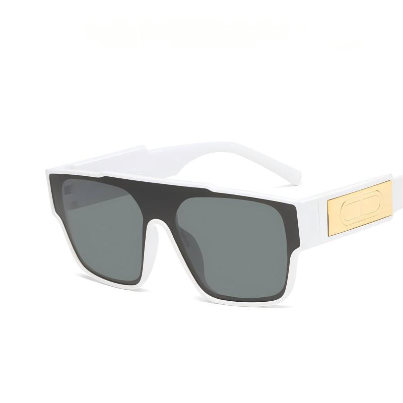 Trendy green square frame sunglasses new fashion stage show sunglasses retro street shooting concave modelling glasses
