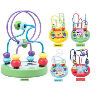 Colorful Cartoon Small Beaded Toys Montessori Wooden Toys Wooden Jigsaw Puzzle Game