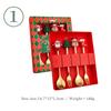 Christmas Table Decor 4-Piece Stainless Steel Cutlery Set with Spoon and Fork, Elk and Xmas Tree Design, Holiday Home Decoration and New Year Navidad
