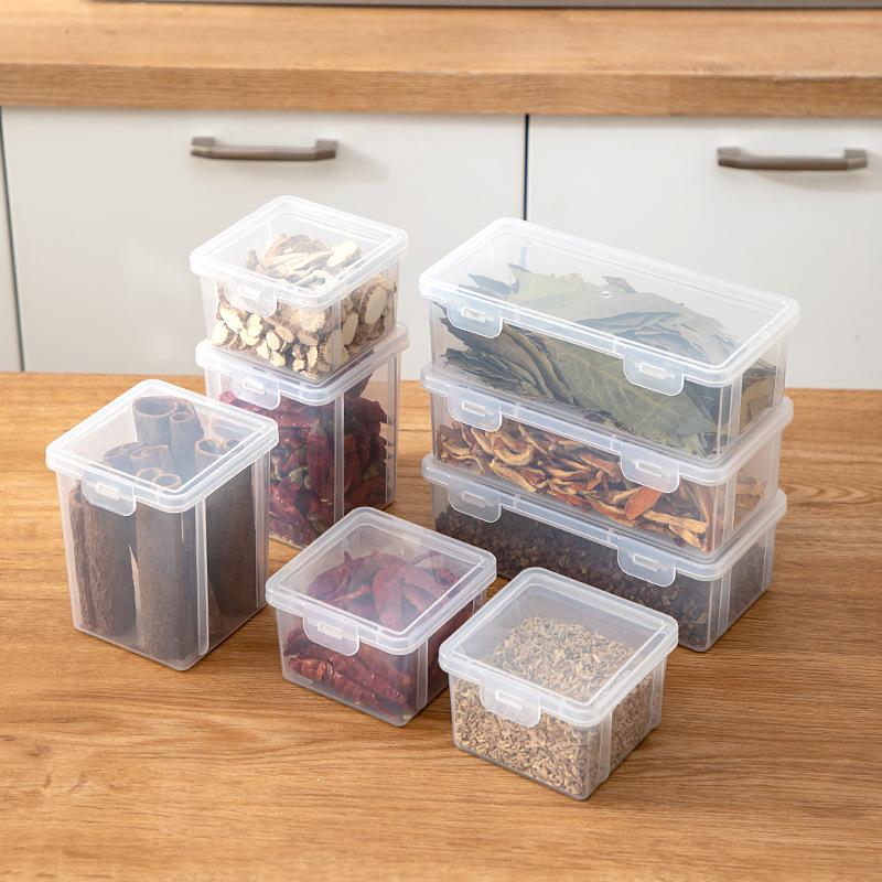 Kitchen Spice Storage Box With Lid Dried Pepper Seasoning Storage Sealed Moisture-Proof Fruit Medicinal Materials Household Packing Box