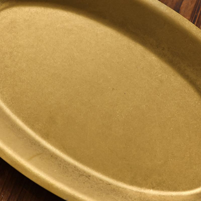 Stainless Steel Oval Vegetable Dish Food Grade Undivided Serving Plate for Curry Salad Home Use