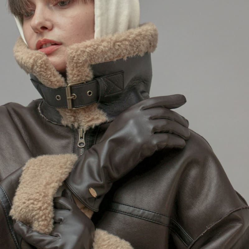 

откуда Кожаные перчатки Коричневые Brown