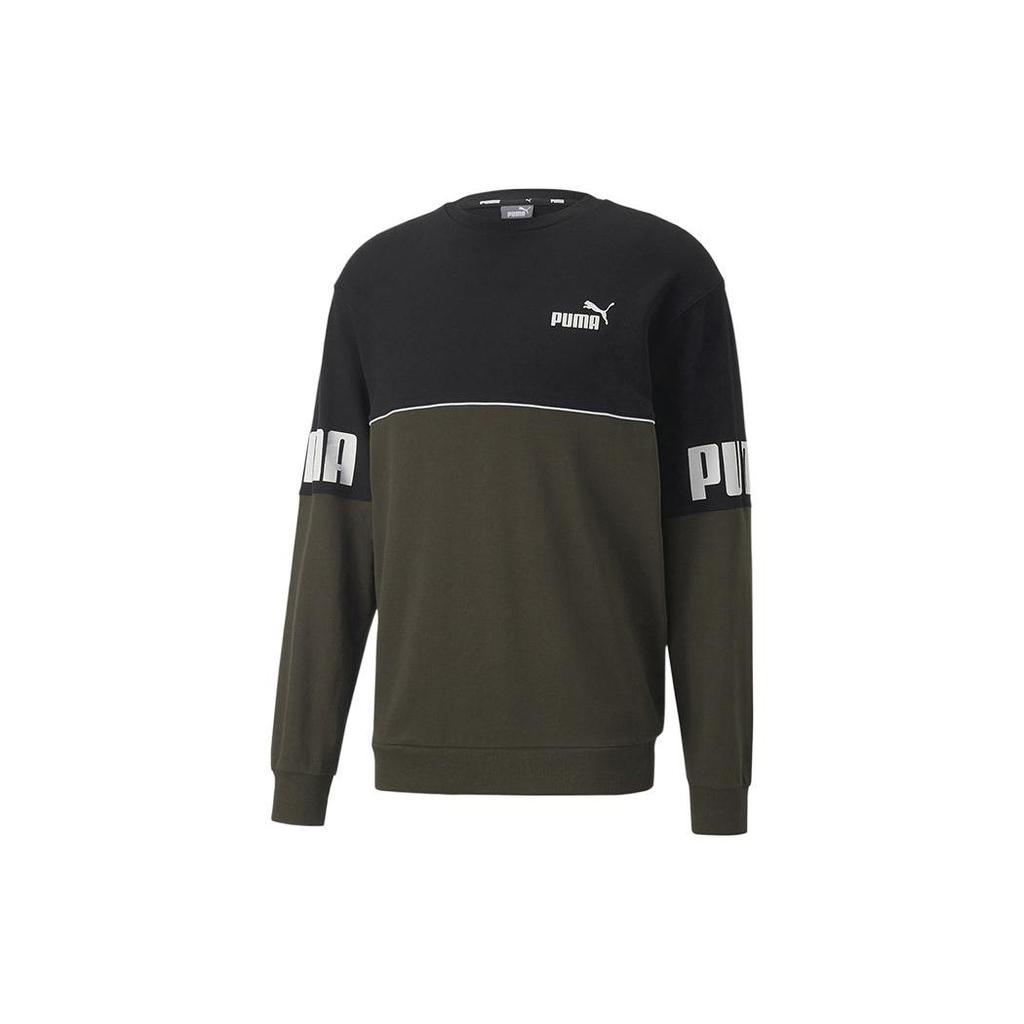 Puma Colorblock Logo Print Crew Neck Sweatshirt Men Tops Multicolor 673498-70