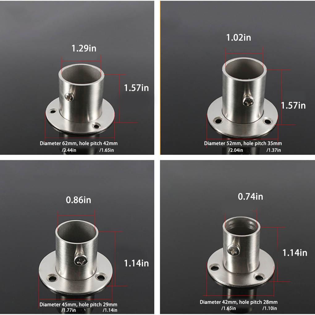Wardrobe Bracket Rod Holder Shower Curtain Flange Heavy Duty Socket Wall Mounted Tube Closet Rods End Support for Garden