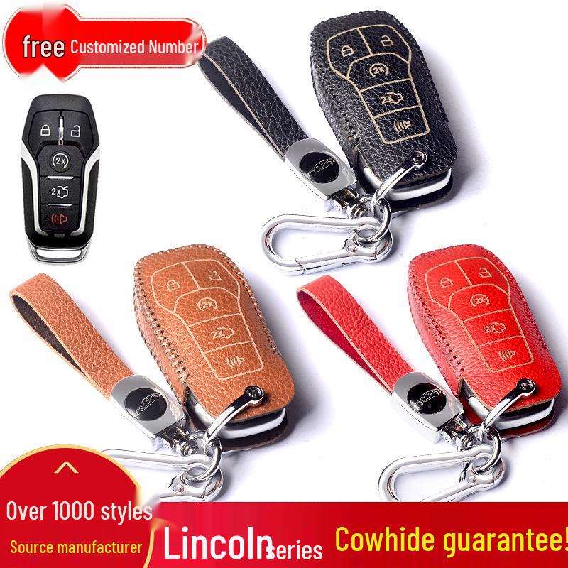 Cowhide Key Case for Lincoln MKX, MKZ, MKC, Taurus, and Mustang Explorer