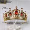 1pc Luxurious King Queen Crown Metal Crystal Elegant Headwear for Men Women Party Holiday Hair Accessories Crown Gift