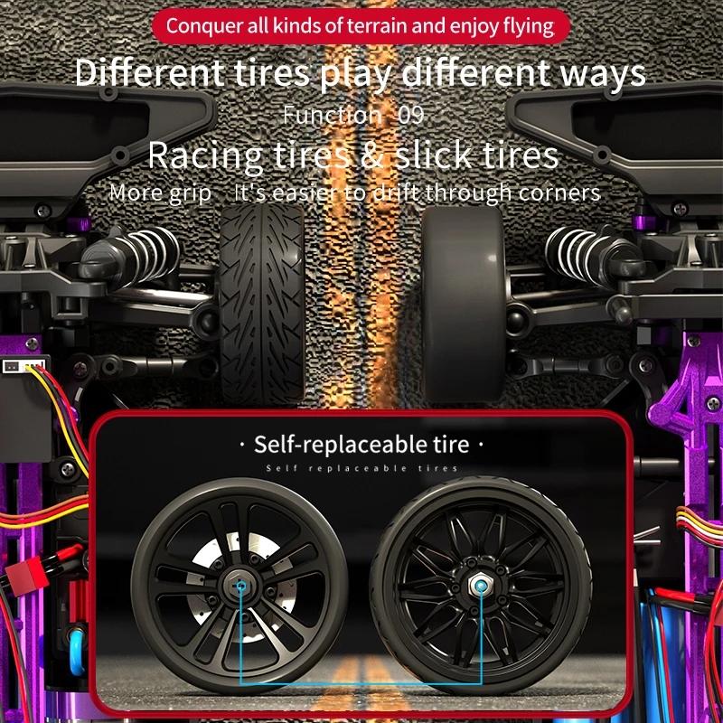 Neu 1:16 70 km/h bürstenloses RC-Driftauto mit LED-Leuchten, 4WD, elektrisches Hochgeschwindigkeits-Rennauto mit Fernbedienung, Monstertruck als Geschenk für Kinder