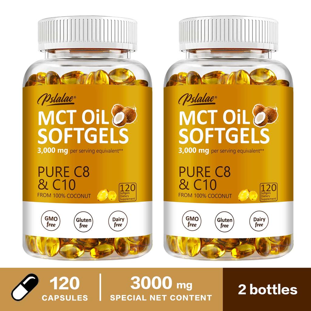 Cápsulas de Óleo MCT de Alta Pureza, 3000mg, Fórmula Potente, Adequado para Homens e Mulheres