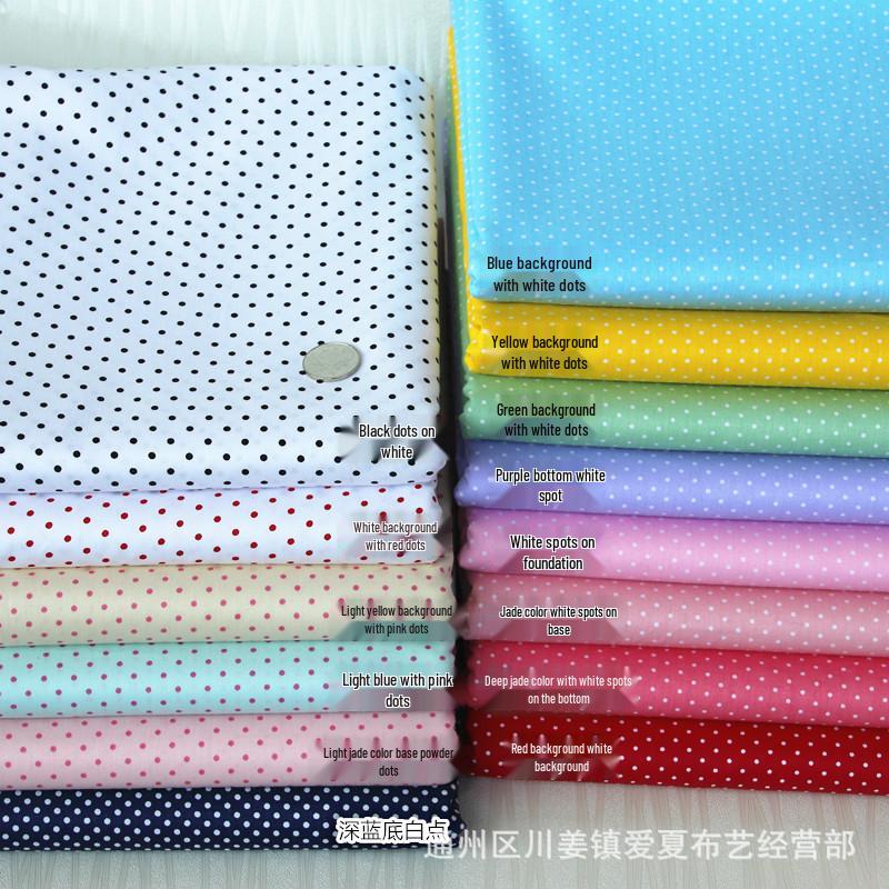 Комплект из 100% хлопкового твила с мелким горошком: пододеяльник, простыня и наволочки Green Background, White Dots