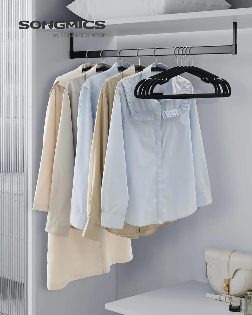 Velvet Hangers 50 Pack, Non-Slip Clothes Hangers, 17 X 8.3 Inches, Coat Hangers with Wide Shoulder Notches, Pants Bar