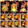 Funny Glowing Halloween Lantern DIY Handheld Luminous Halloween Pumpkin Lantern Pumpkin Bats Handmade Lantern DIY Materials bag