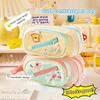 3 Layers Kawaii Pencil Bag Aesthetic Cartoon Large Capacity Pencil Bag Canvas Handheld Cute Pencil Case Stationery Storage Bag
