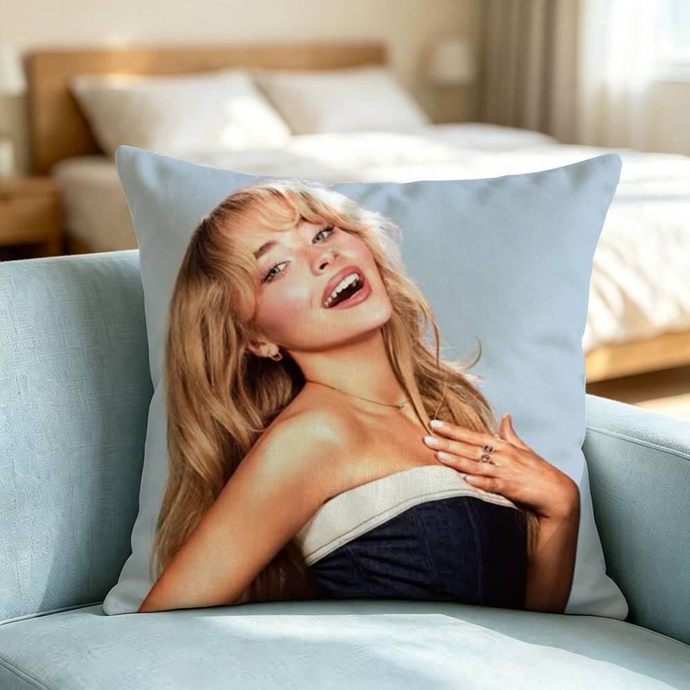 Sabrina-A Carpenter Singer-R Square Double-Sided printed Pillow Case Bedroom Bedside Pillow Sofa Cushion Cover Gift
