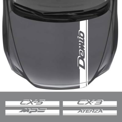 Car Hood Cover Stripes Stickers For Mazda Demio CX-5 CX-3 3 6 Axela Atenza MS MPS Auto Engine Bonnet Trim Decals Car Accessories