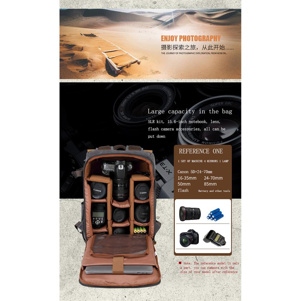 Backpack Camera Bag Waterproof Anti-theft Large Capacity DSLR Photo Bag Batik Canvas Camera Lens Bag for Canon Nikon Sony Drone