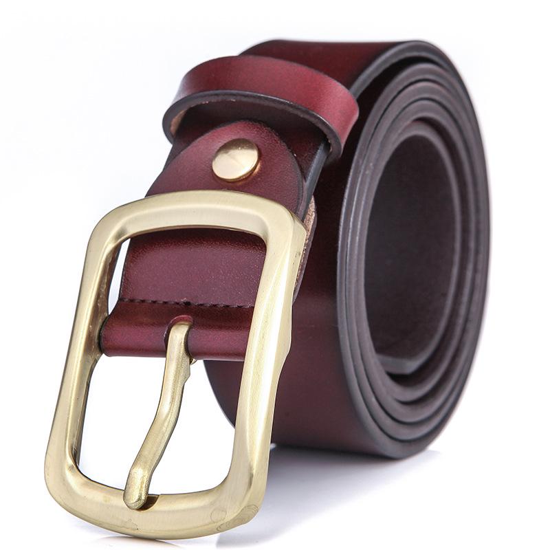 Men's Genuine Full Grain Leather Casual Antique Waist Belt