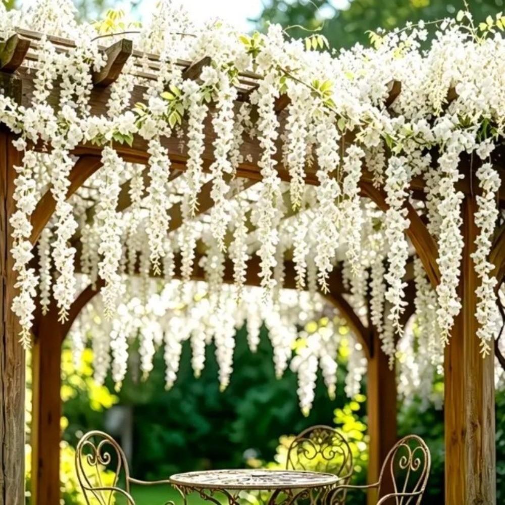 250cm Artificial Flower Garland 3D Hanging Rattan Flower Greenery Silk Flower String  Garden
