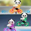 Car Automatic Sliding Cute Cartoon Ornament Cycling Panda Figurines Auto Interior Dashboard Center Console Decors