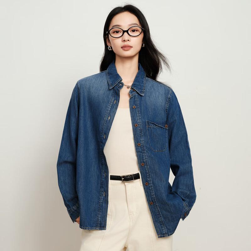 

Elva Island Women s Washed Denim Shirt Jacket XS
