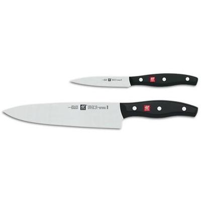 2-piece Kitchen Knife Set - ZWILLING - Pollux TWIN - Friodur Blades - Black Riveted Synthetic Handles - 10/20 Cm