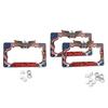 1/2Pcs US 250th Anniversary License Plate Frame, Rust-proof Car Tag Holder Gift for Patriots Festival Celebrations Anniversaries