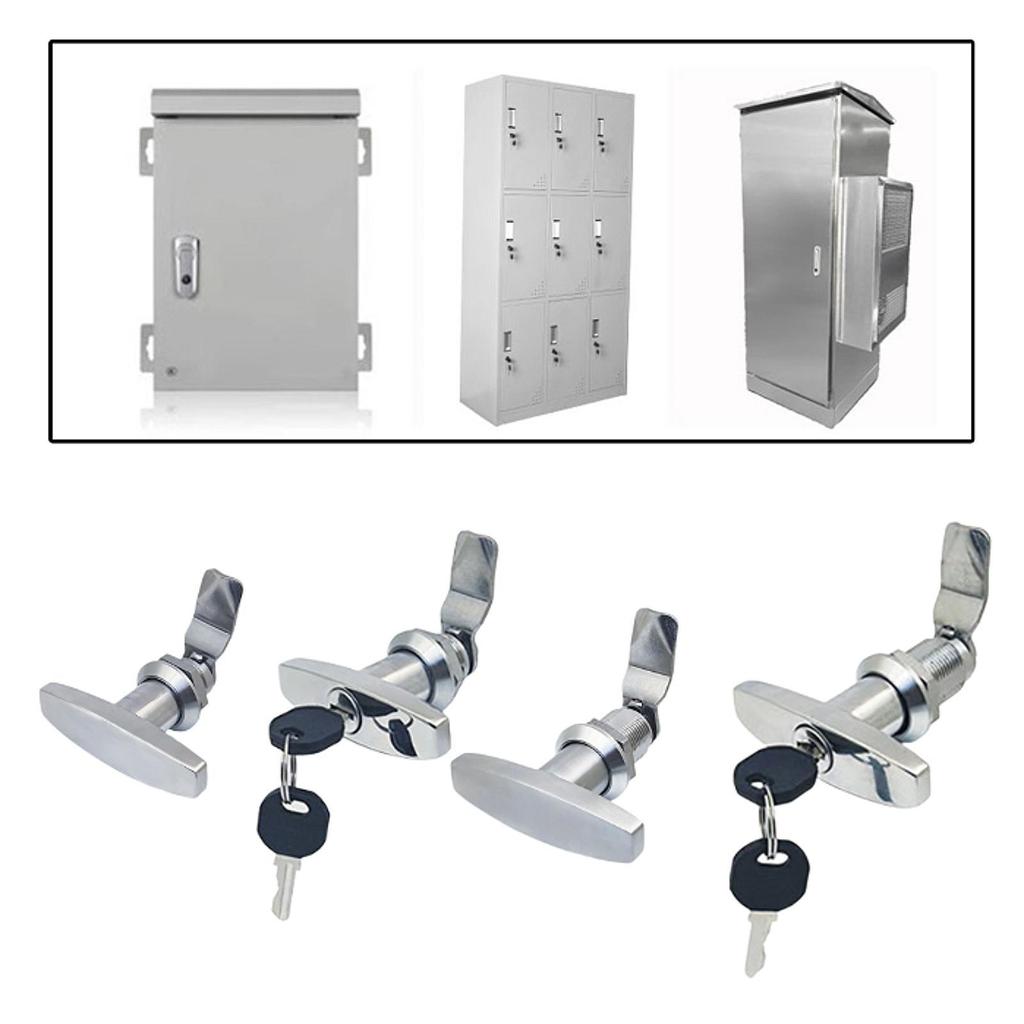 T Handle Door Lock Latch Stainless Steel Multifunctional Easily Install for Cabinet Drawer Replacement Accessories