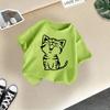 Girls' Cute Printed Loose Short Sleeve T-shirt - Summer Round Neck Top