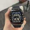 High-Value Fashion Trend Fake Mechanical Luminous Waterproof Wine Barrel-Shaped Men'S Watch